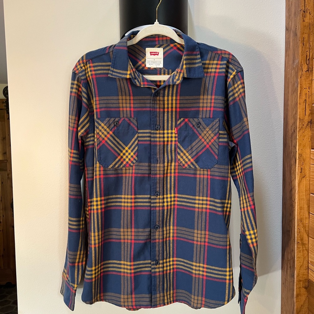 Levi's Men's Flannel - Blue, Red, and Yellow